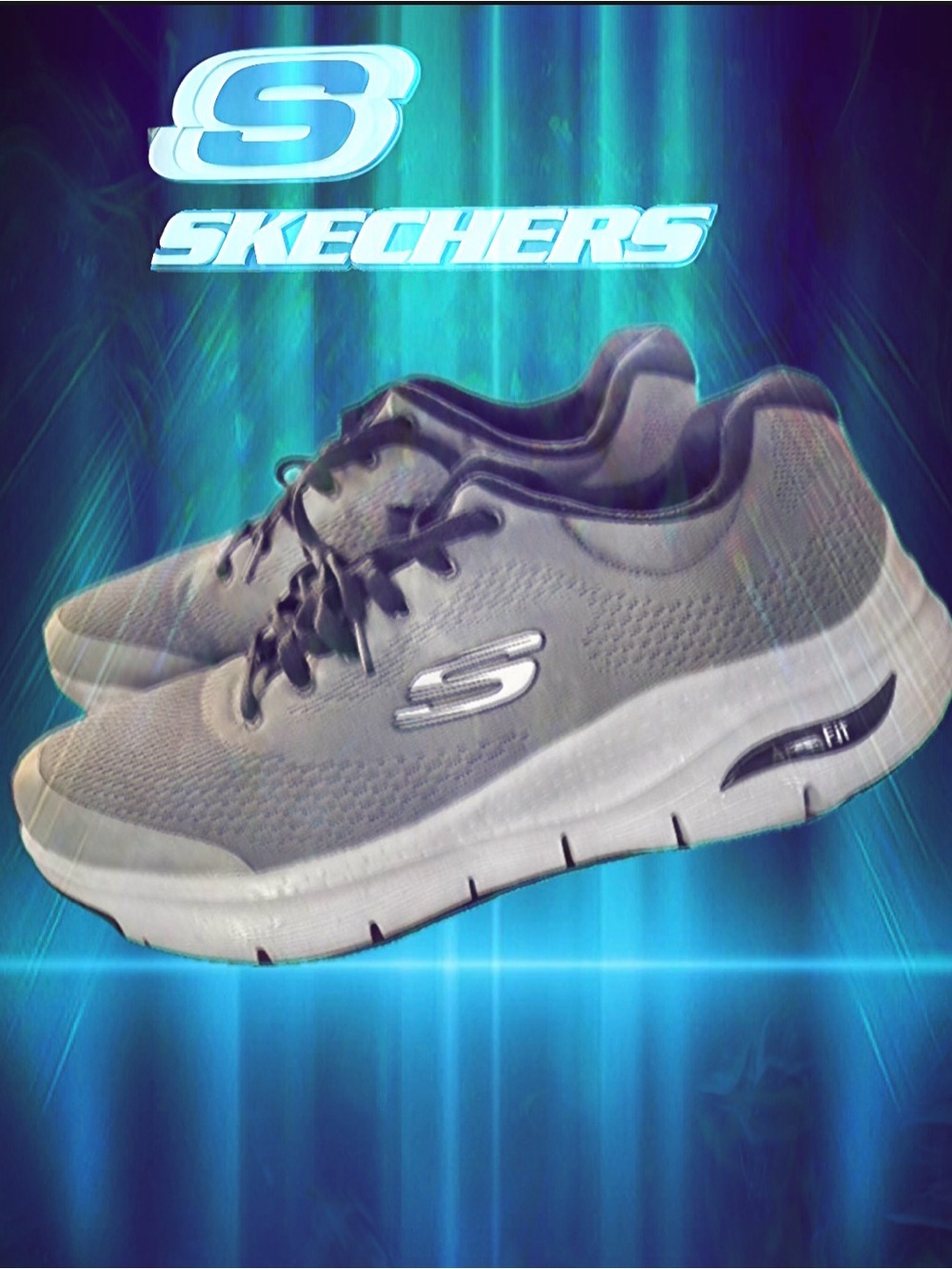 Skechers Men's Grey & Black Arch Fit Athletic Shoes. Size 10 ½